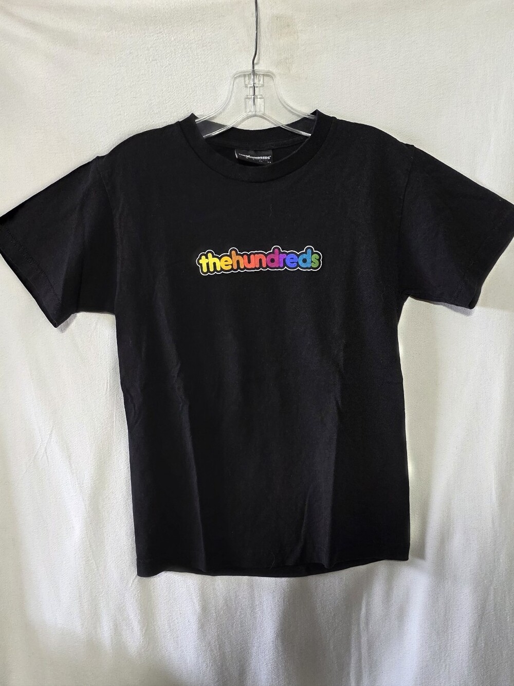 The Hundreds Black Tee with Rainbow Logo Size S